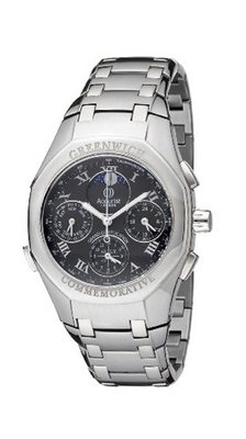 Accurist Grand Complication Quartz with Black Dial Chronograph Display and Silver Stainless Steel Bracelet GMT102