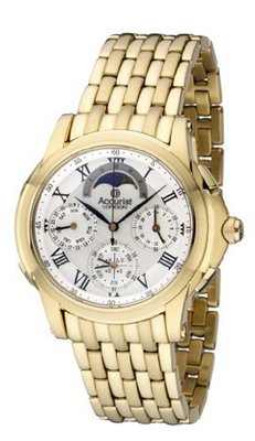 Accurist Grand Complication Quartz with Silver Dial Chronograph Display and Gold Stainless Steel Plated Bracelet GMT120P