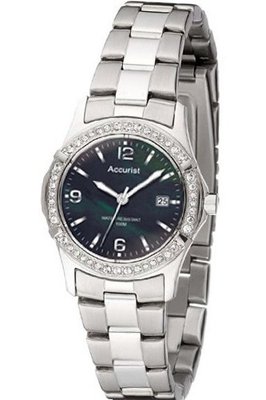 Accurist Ladies Stainless Steel with Black Dial