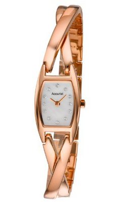 Accurist LB1438 Ladies White Rose Gold Bracelet