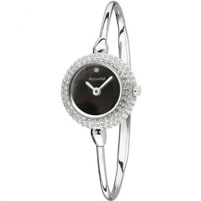Accurist LB1494B Ladies Black and Silver