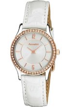 Accurist LS648 Ladies Stone Set White Strap