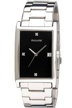 Accurist MB890DIA Black Silver Diamond