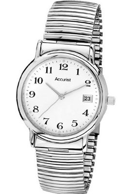 Accurist MB968WA White Silver Expander Bracelet