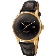 Accurist MS733B Black Brown Vintage Clerkenwell 1946