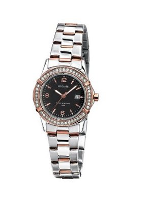 Accurist Quartz with Black Dial Analogue Display and Multicolour Stainless Steel Plated Bracelet LB1546B