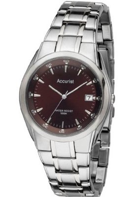 Accurist Quartz With Brown Dial Analogue Display And Stainless Steel Bracelet MB843BR