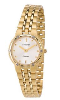 Accurist Quartz with Silver Dial Analogue Display and Gold Stainless Steel Bracelet LB1860S