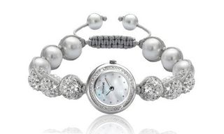 Charmed by Accurist Quartz Charm Bead with Mother of Pearl Dial Analogue Display and White Nylon Strap LB461WW