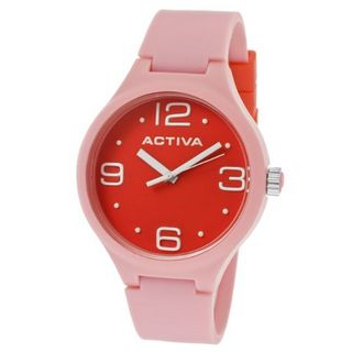 Activa By Invicta AA101-011 Red Dial Pink Polyurethane