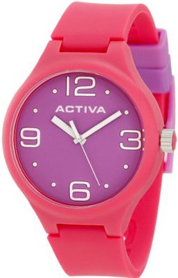 Activa By Invicta AA101-012 Purple Dial Dark Pink Polyurethane