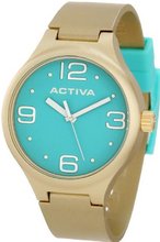 Activa By Invicta AA101-023 Aqua Dial Gold Tone Polyurethane