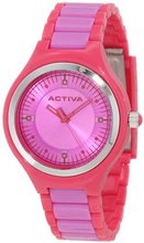 Activa By Invicta AA201-012 Purple Dial Dark Pink and Purple Plastic