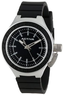 Activa By Invicta AA301-009 Black Dial Black Polyurethane