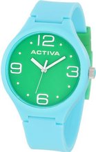 Activa By Invicta Unisex AA100-011 Green Dial Light Blue Polyurethane