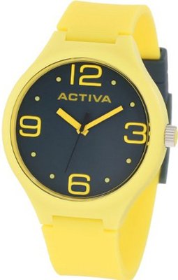 Activa By Invicta Unisex AA100-014 Dark Grey Dial Yellow Polyurethane