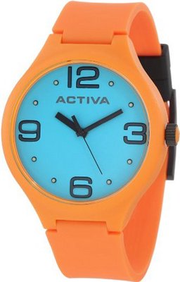 Activa By Invicta Unisex AA100-015 Light Blue Dial Orange Polyurethane