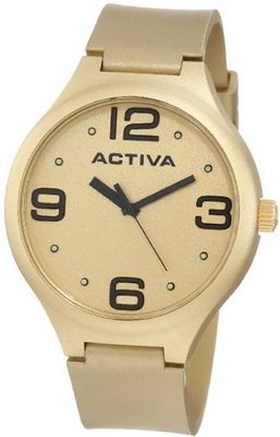Activa By Invicta Unisex AA100-020 Gold Tone Dial Gold Tone Polyurethane
