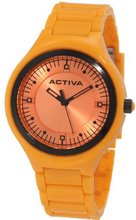 Activa By Invicta Unisex AA200-006 Orange Silver Dial Orange Plastic
