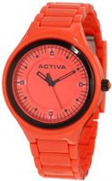 Activa By Invicta Unisex AA200-007 Red Silver Dial Red Plastic