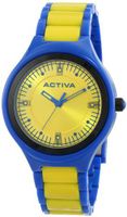 Activa By Invicta Unisex AA200-012 Yellow Silver Dial Royal Blue and Yellow Plastic