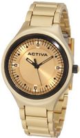 Activa By Invicta Unisex AA200-020 Gold Dial Gold Plastic