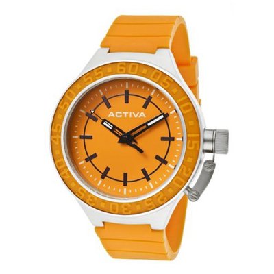 Activa By Invicta Unisex AA300-006 Orange Dial Orange Polyurethane