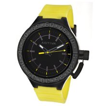 Activa By Invicta Unisex AA300-014 Black Dial Yellow Polyurethane