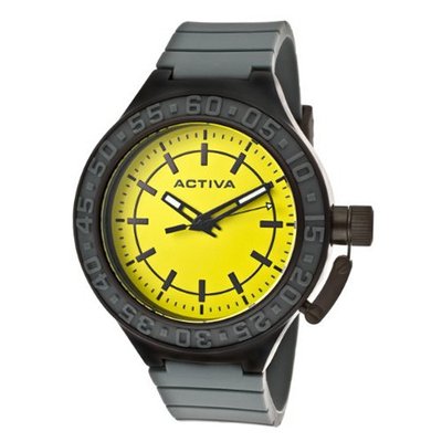 Activa By Invicta Unisex AA300-017 Yellow Dial Grey Polyurethane