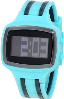 Activa By Invicta Unisex AA400-002 Black Digital Dial Turquoise and Charcoal Polyurethane