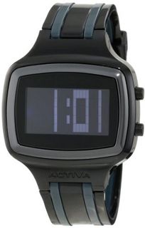Activa By Invicta Unisex AA400-009 Black Digital Dial Black and Charcoal Grey Polyurethane