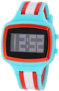 Activa By Invicta Unisex AA400-011 Black Digital Dial Turquoise, White and Red Polyurethane