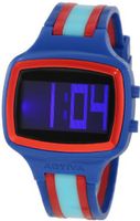 Activa By Invicta Unisex AA400-012 Black Digital Dial Dark Blue, Turquoise and Red Polyurethane
