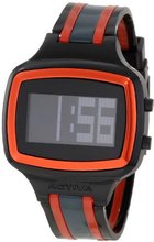 Activa By Invicta Unisex AA400-018 Black Digital Dial Black, Red and Charcoal Grey Polyurethane
