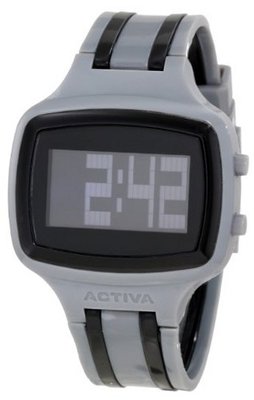 Activa By Invicta Unisex AA400-019 Black Digital Dial Grey and Black Polyurethane