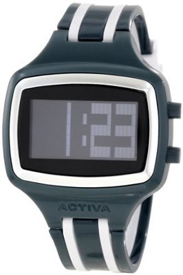 Activa By Invicta Unisex AA401-008 Black Digital Dial Charcoal Grey and White Polyurethane