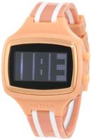 Activa By Invicta Unisex AA401-021 Black Digital Dial Salmon and White Polyurethane