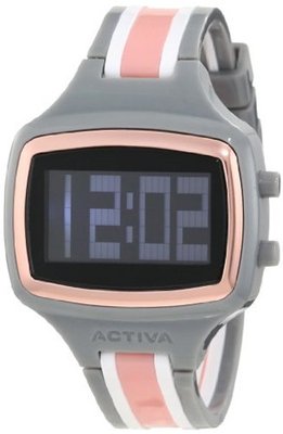 Activa By Invicta Unisex AA401-022 Black Digital Dial Grey, White and Pink Polyurethane