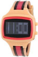 Activa By Invicta Unisex AA401-024 Black Digital Dial Salmon, Black and Dark Pink Polyurethane