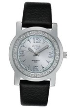 Silver Dial Black Leatherette