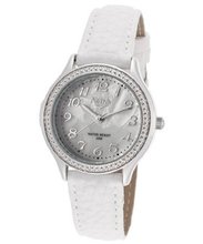 White Pearl Tone Dial White Leatherette