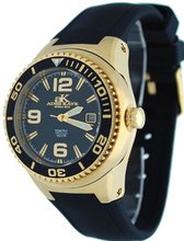 Adee Kaye #2230SS-LG Neptune Collection Stainless Steel Silicone Band Black and Gold