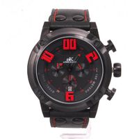 Adee Kaye 7280 Chronograph Collection Black Tone w/ Red Markers