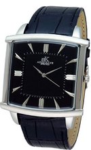 Adee Kaye #AK2220-M Leather Band Black Dial Casual Slim Analog