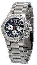 Adee Kaye #AK4025-M Abyss 2000 Stainless Steel Black Dial Chronograph