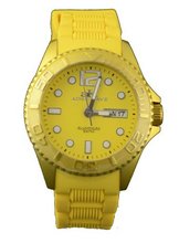 Adee Kaye #AK543-L Yellow Aluminum Rubber Strap Casual Sports
