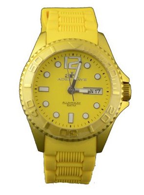Adee Kaye #AK543-L Yellow Aluminum Rubber Strap Casual Sports