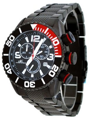 Adee Kaye #AK5434-MIPB Black IP Stainless Steel Sports Chronograph