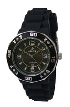 Adee Kaye AK5567-L/BK Electrico Collection Colored Silicon With Aluminum Bezel Japan Date Movement Rose Tone