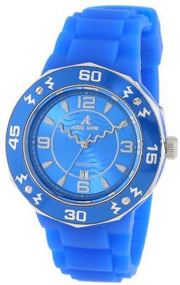 Adee Kaye AK5567-L/BU Electrico Collection Colored Silicon With Aluminum Bezel Japan Date Movement Rose Tone